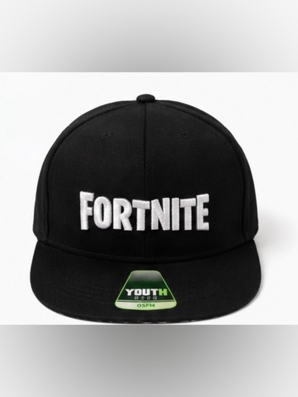 Fortnite Youth OSFM Snapback Flat Bill Cap Black Hat Epic Games Gamer NWT